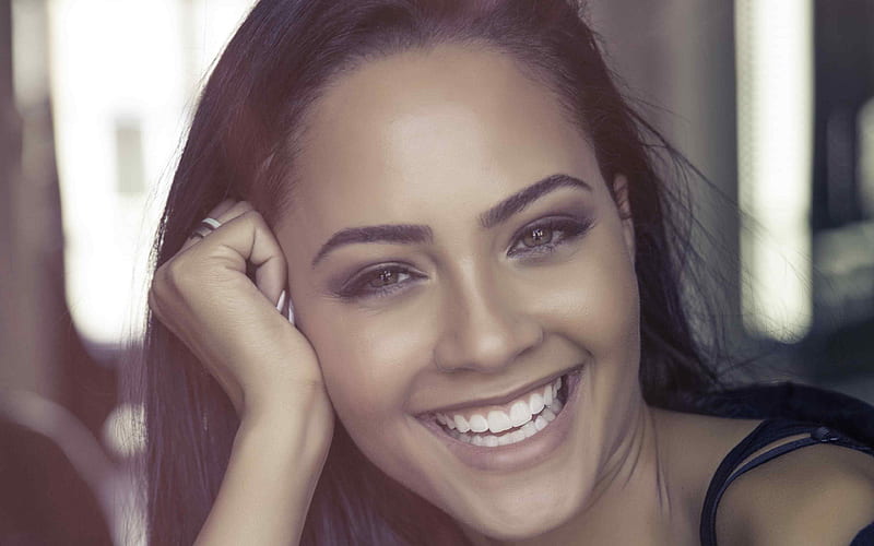 Tristin Mays beauty, portrait, Hollywood, american actress, smile, HD wallpaper