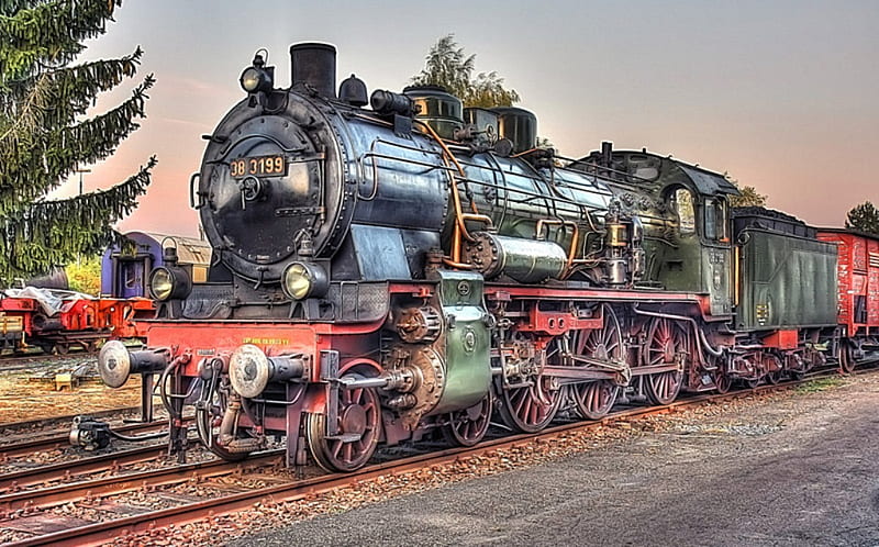 LOCOMOTIVE, steam engine, train, railroad car, HD wallpaper