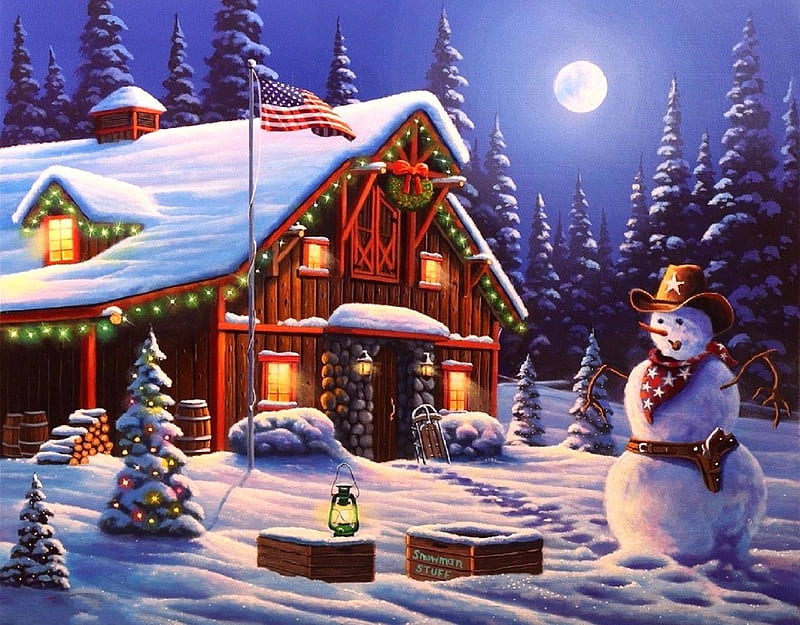 Christmas Cowboy, moons, Christmas, cottages, holidays, love four ...