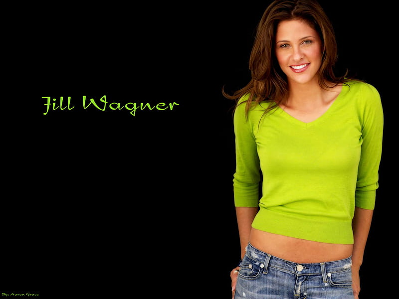 Jill Wagner, wagner, female, jill, green, model, sweater, lime, HD wallpaper