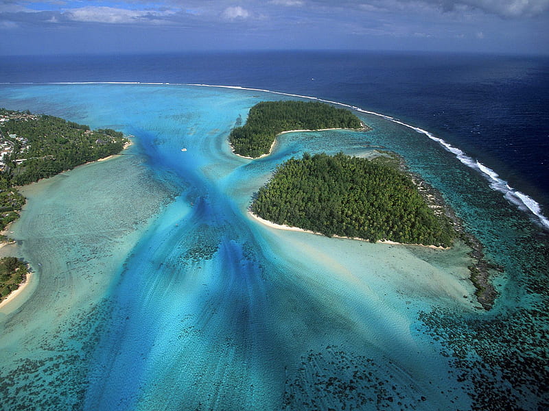 Fluidity Moorea Island, polynesia, island, french, ocean, HD wallpaper