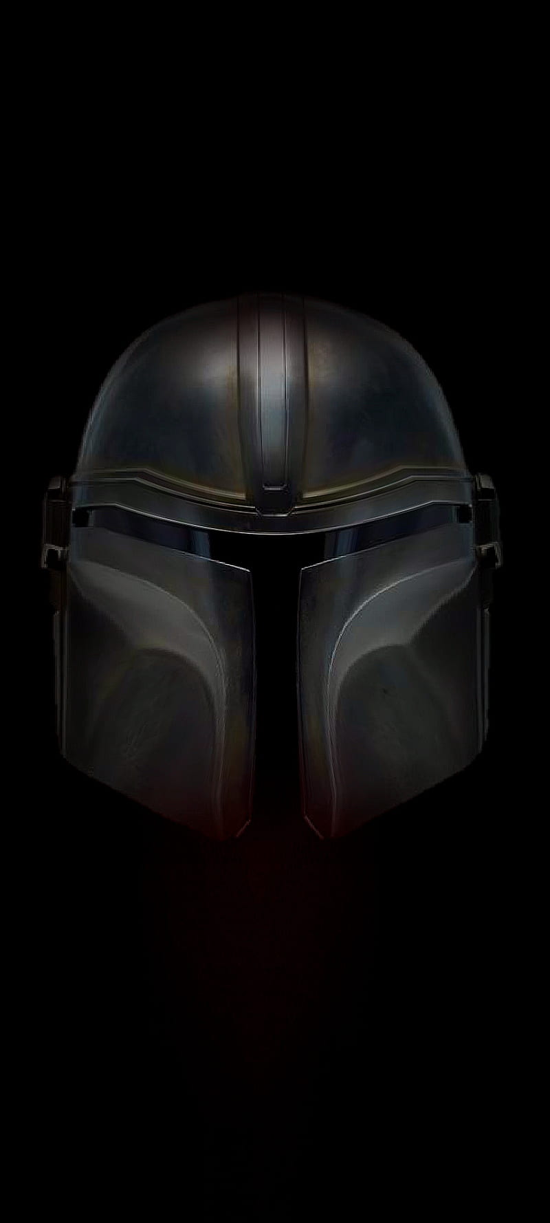 Mandalorian Helmet, black, dark, metal, star wars, steel, HD phone wallpaper