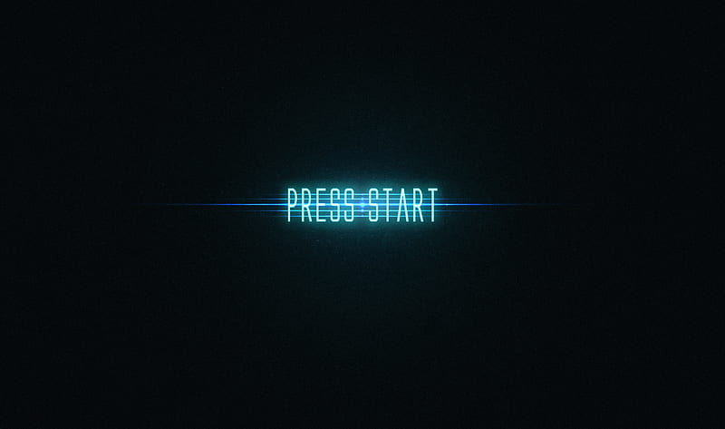 press start, neon light, game text, Others, HD wallpaper