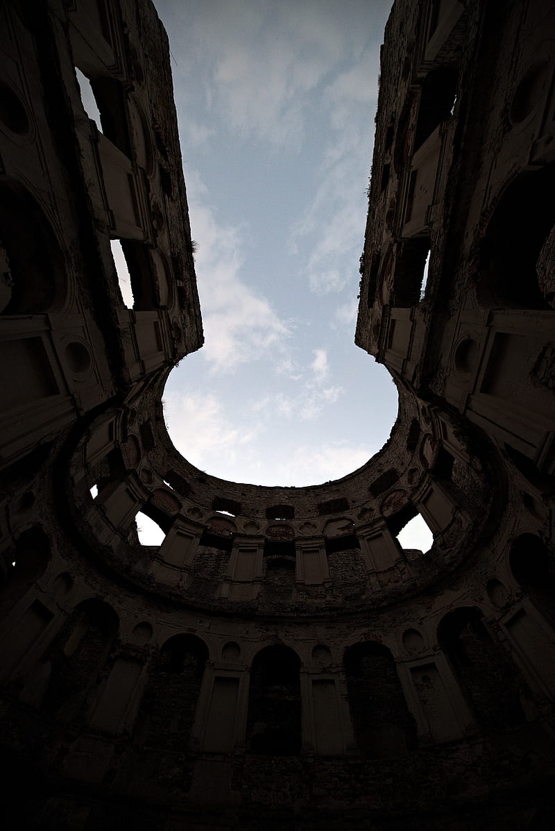 ruins, building, architecture, old, bottom view, HD phone wallpaper