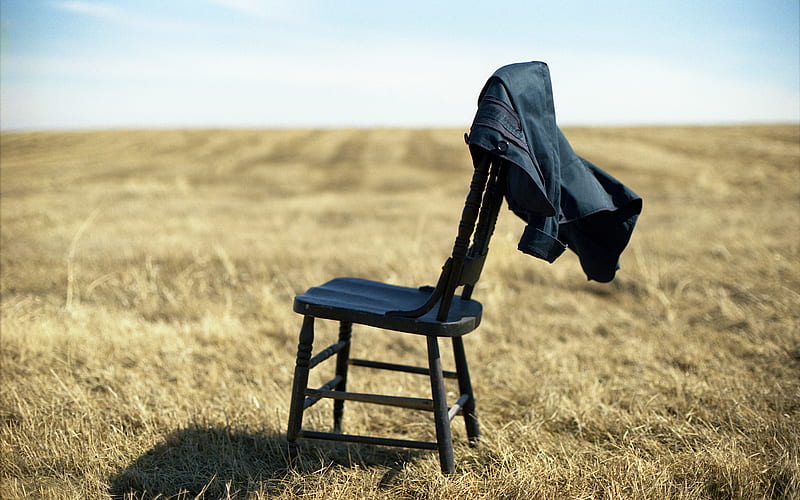 Chair, graphy, jacket, nature, abstract, field, HD wallpaper | Peakpx