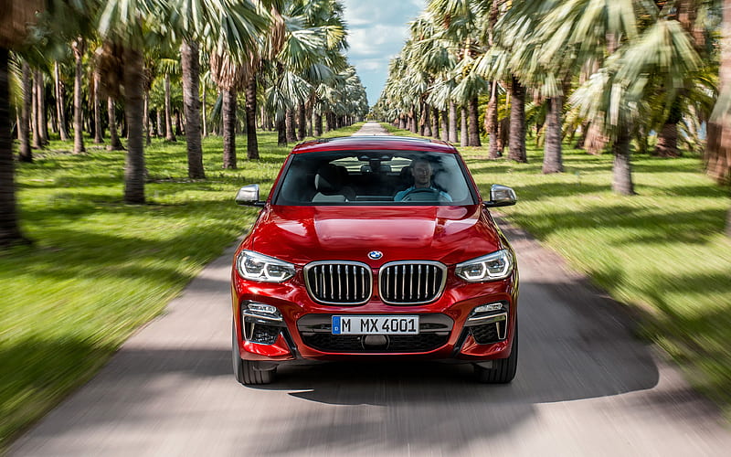 BMW X4, 2018, front view, exterior, new red X4, sports crossovers, German cars, BMW, HD wallpaper