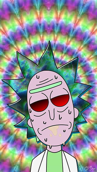 Download Rick And Morty Trippy Colorful Backdrop Wallpaper