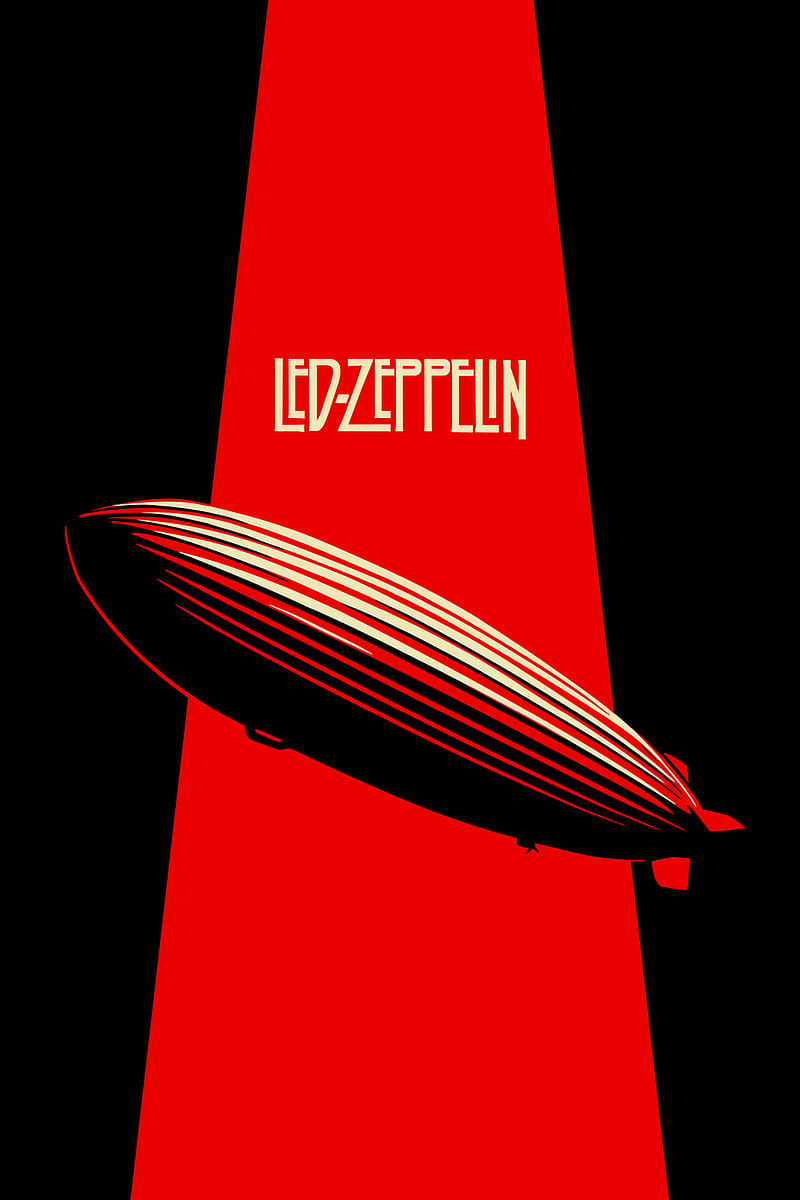 Led Zeppelin, 929, bands, black, classic, led, minimal, music, red, rock, zeppelin, HD phone wallpaper
