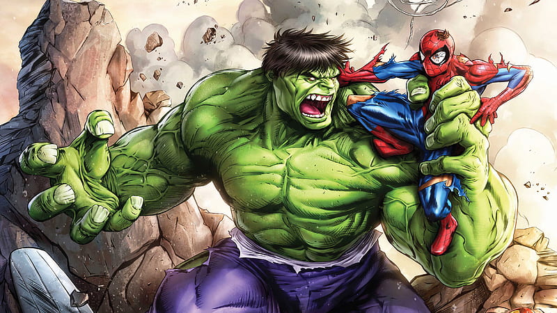 Hulk Vs Spiderman, spiderman, superheroes, artwork, digital-art, art, hulk, HD wallpaper