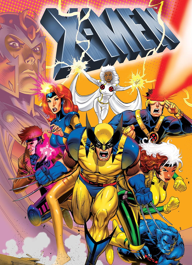 X-Men animation , beast, cyclops, gambit, rogue, storm, wolverine, xmen, HD phone wallpaper