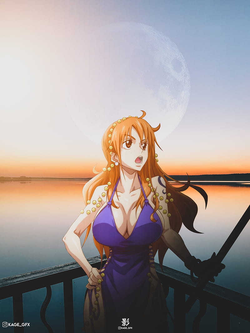 Vibrant Nami HD Wallpaper from One Piece