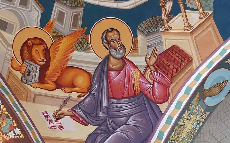 Saint Evangelist Mark, Mark, saint, icon, evangelist, HD wallpaper