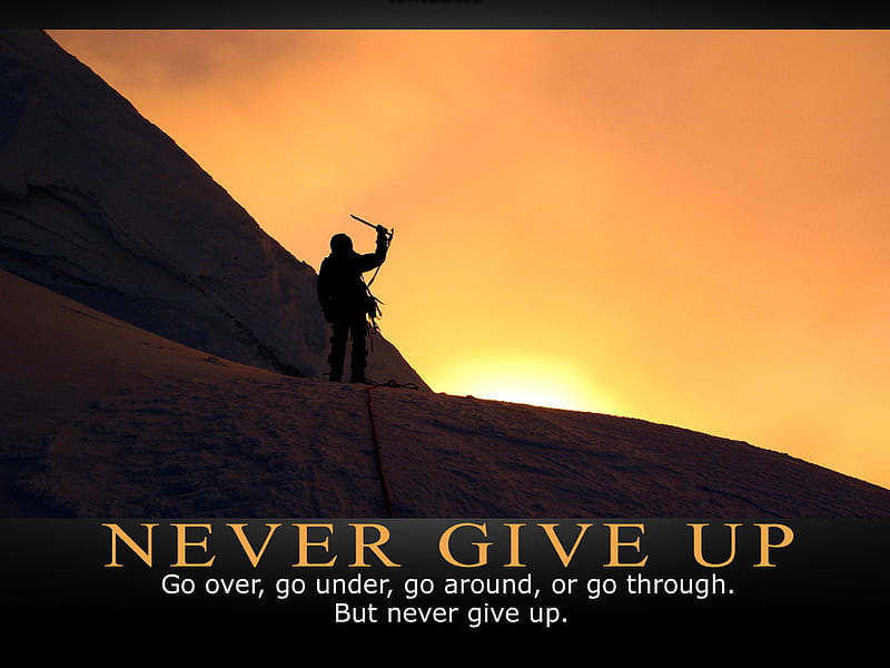 Never Give Up, give, motivate, up, never, HD wallpaper