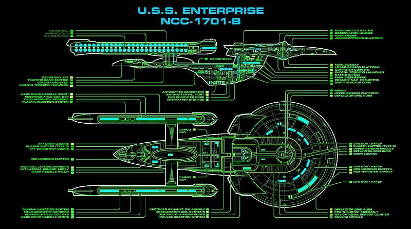 Enterprise B Schematic, Enterprise, Diagram, Schematic, Star Trek, HD wallpaper