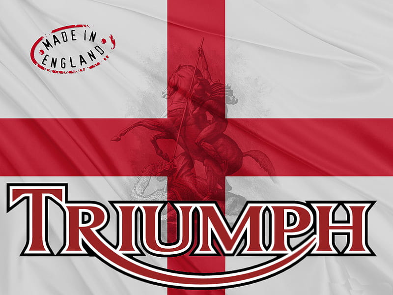 Triumph, st george, made in england, flag, HD wallpaper