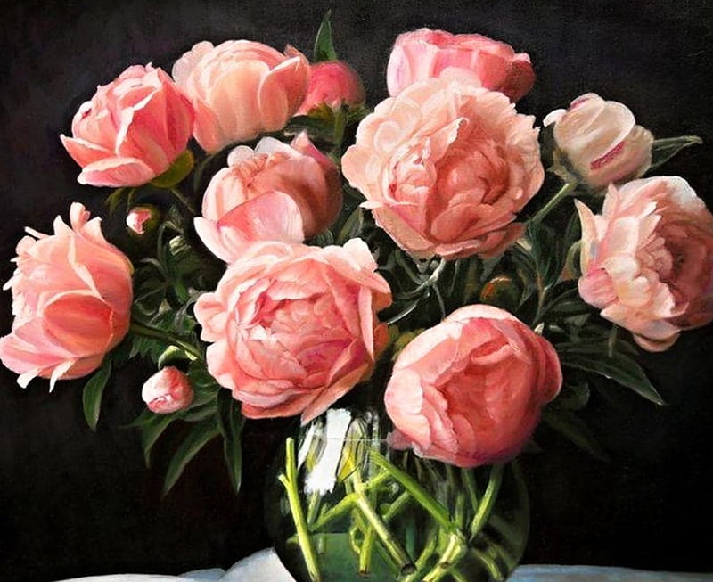 Roses-Painting-, painting, bonito, roses, pink, HD wallpaper | Peakpx