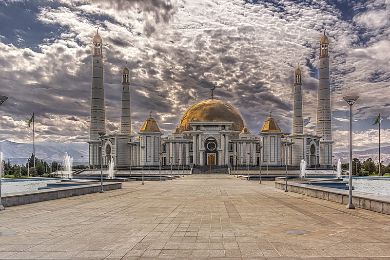 Mosques, Mosque, Ashgabat, Turkmenistan, HD wallpaper
