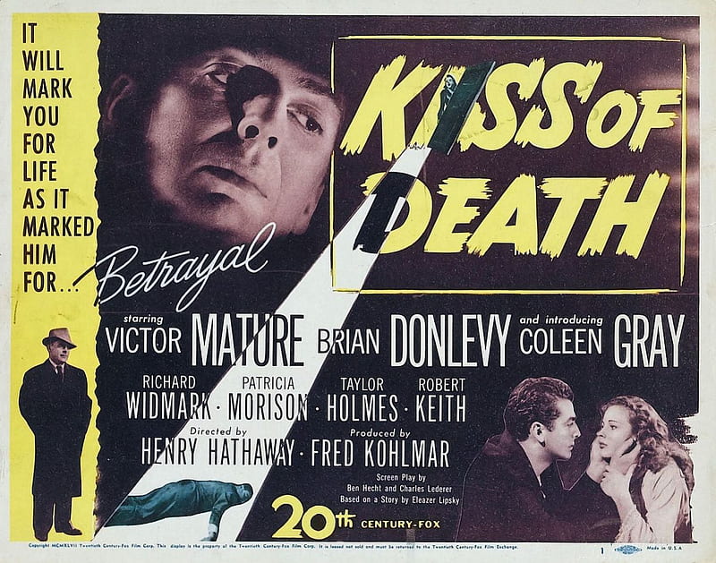 Classic Movies - Kiss of Death, Film Noir, Hollywood Movies, Kiss of Death Movie, Film, Films, HD wallpaper