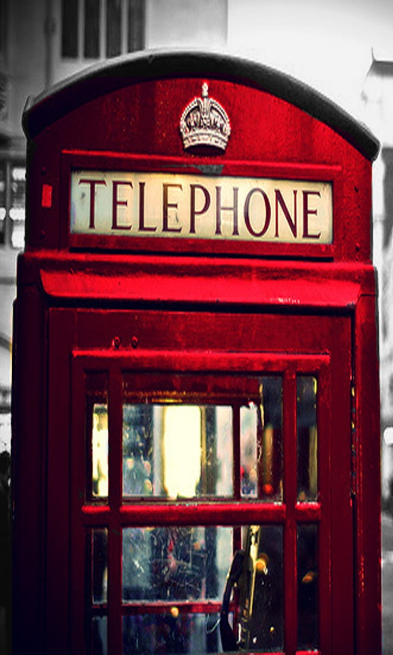 telephone booth, buildings, landscape, london, new, phone, red, HD phone wallpaper