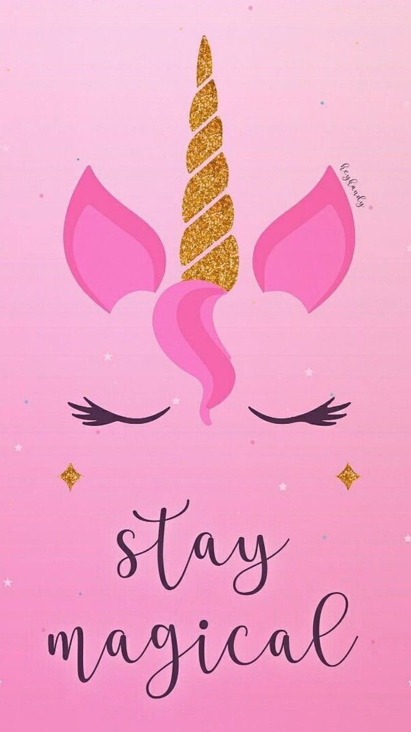 Unicorn, girly, horn, magic, magical, pink, pretty, stay, HD phone wallpaper