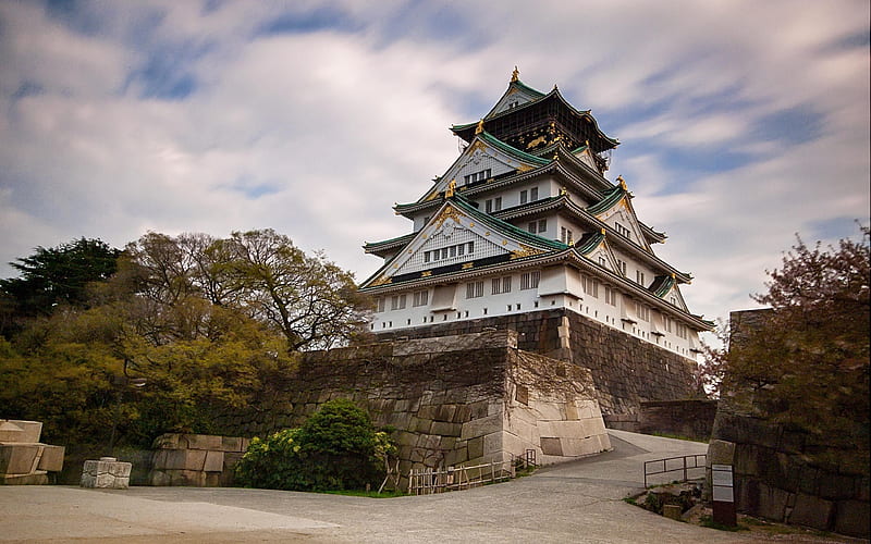 Osaka Castle, Japanese architecture, samurai castle, Osaka, japan, HD wallpaper