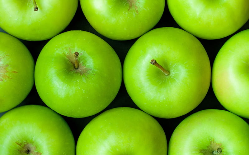 green apples vitamins, vegan food, fresh fruits, apples, fruits, HD wallpaper