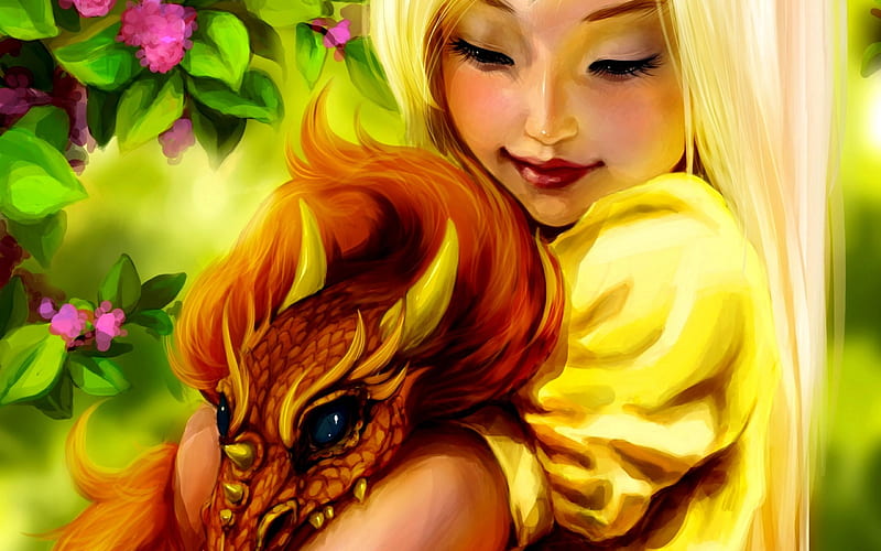 Blonde Hair Dragon Girl Art - Pinterest - wide 3