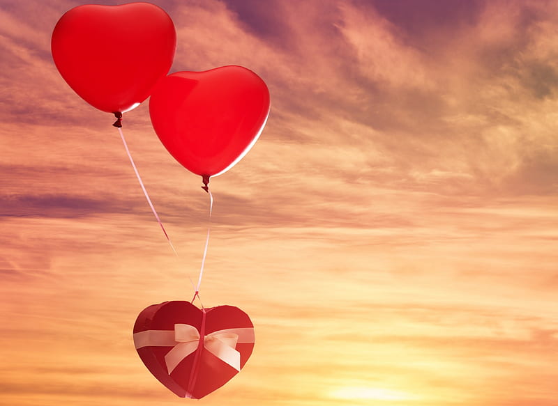 ღ Valentines Day With Love Sunset Sky Splendor Love Heart Balloons Nature Hd Wallpaper Peakpx