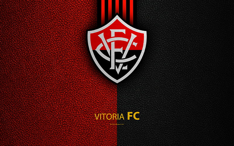 EC Vitoria FC Brazilian football club, Brazilian Serie A, leather texture, emblem, logo, Salvador, Bahia, Brazil, football, HD wallpaper