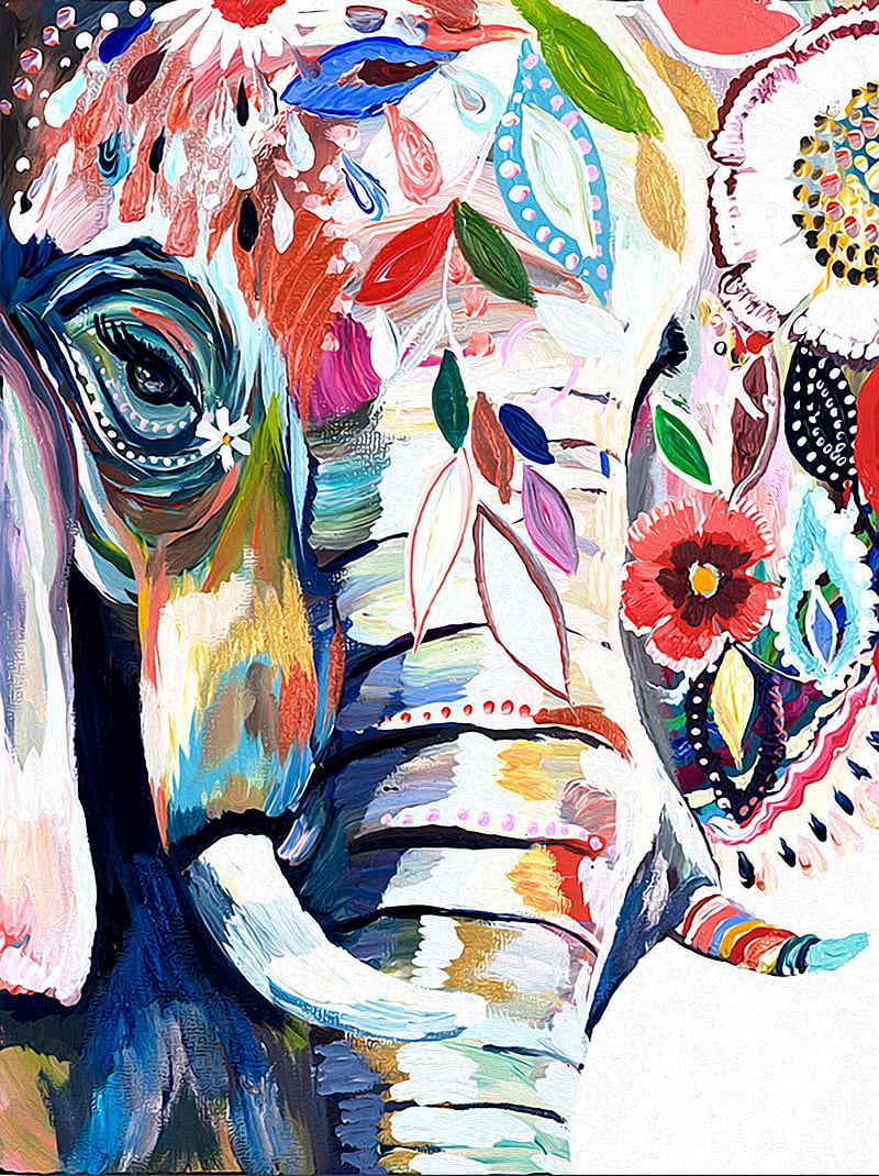 watercolor elephant, art, elephant, watercolor, HD phone wallpaper