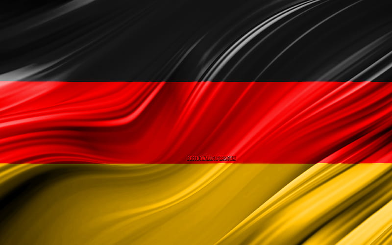 German flag, European countries, 3D waves, Flag of Germany, national symbols, Germany 3D flag, art, Europe, Germany, HD wallpaper