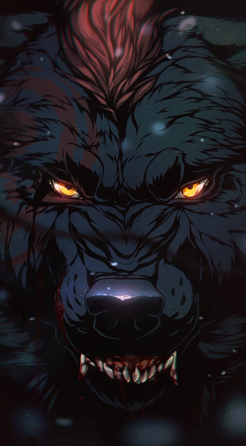 Wolf, dark, graphics, HD phone wallpaper