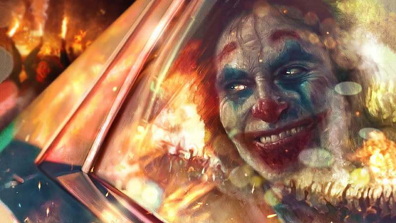 Joker Smile City Burn, joker, superheroes, artwork, artist, HD wallpaper