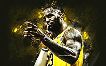 Smiley LeBron James Is Wearing Yellow Sports Dress In Lightning Background  4K HD Sports Wallpapers, HD Wallpapers