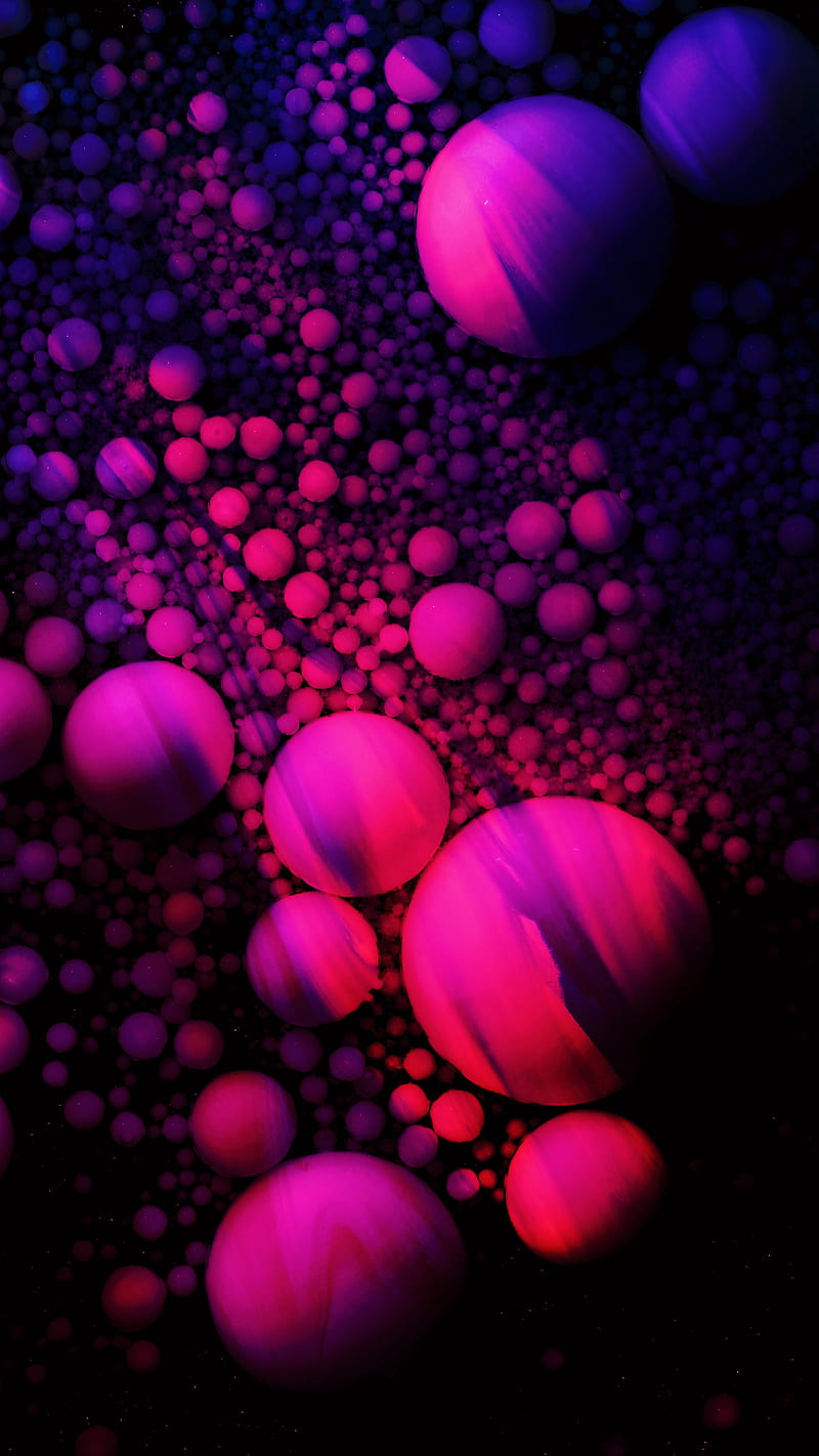 Marble Marbles Amoled, abstract, bubbles, macro, oled, pink, vibrant, HD phone wallpaper