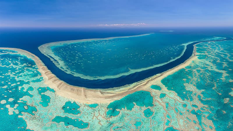Aerial of the Great Barrier Reef Australia Bing, HD wallpaper