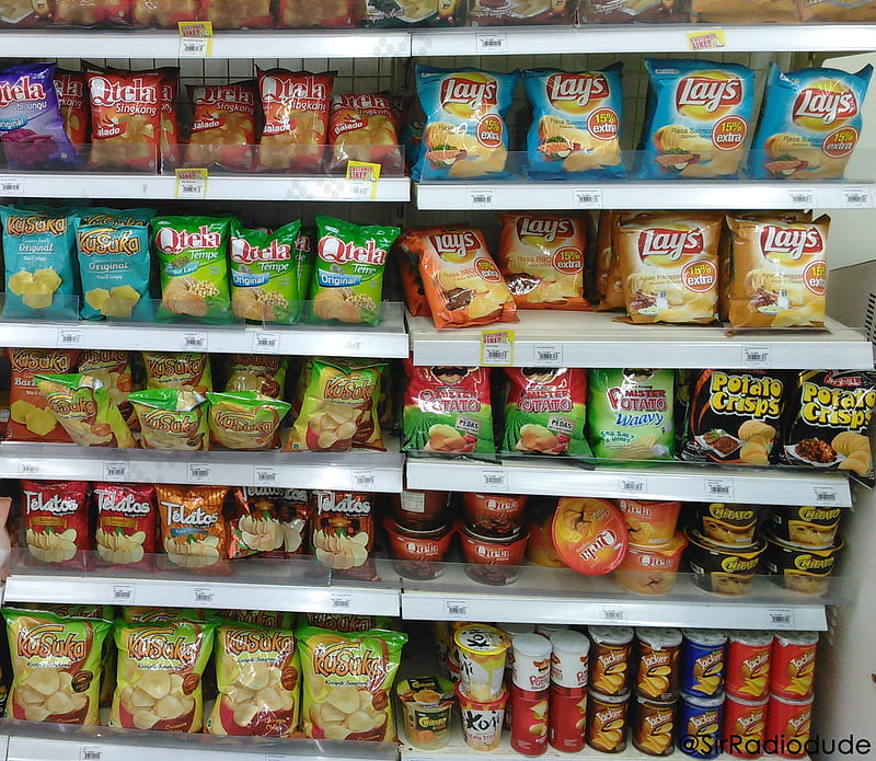 Snack Food, 7/11, indonesia, jakarta, shelf, snacks, store, HD wallpaper