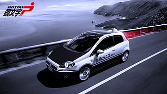 Anime, Initial D, Fiat Punto, HD wallpaper