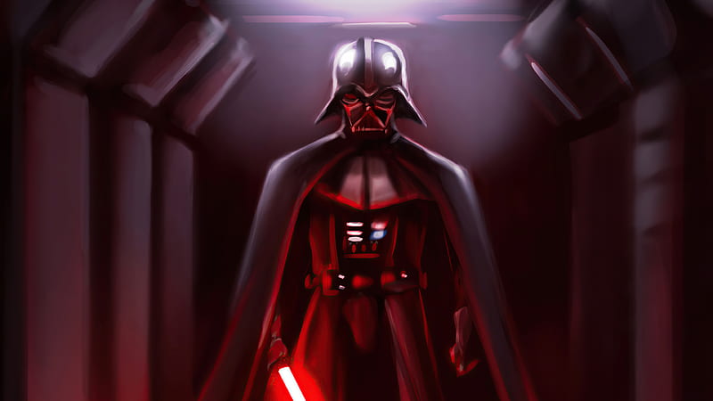Red Darth Vader With Sword In Red Background Star Wars Darth Vader, HD wallpaper