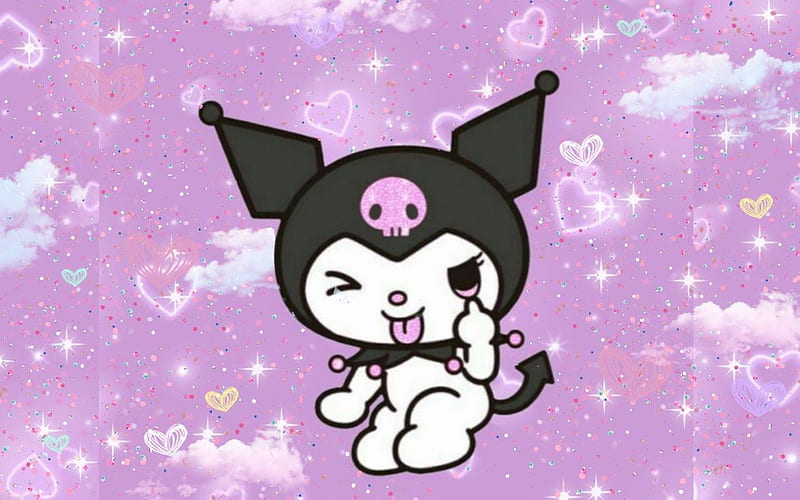 Kuromi gothcore hello kitty sanrio weebcore xd HD phone wallpaper   Peakpx