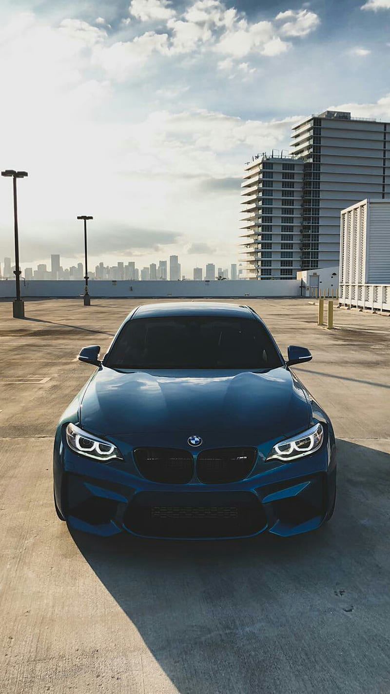 BMW M2, car, coupe, front view, m power, vehicle, HD phone wallpaper