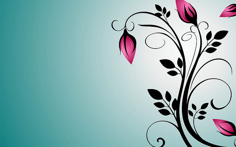 :-), texture, blue, pattern, flower, black, paper, pink, HD wallpaper