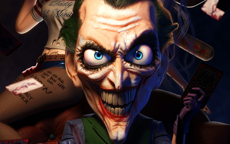 Crazy Joker, 3D art, supervillain, fan art, creative, Joker, artwork, Joker,  HD wallpaper | Peakpx