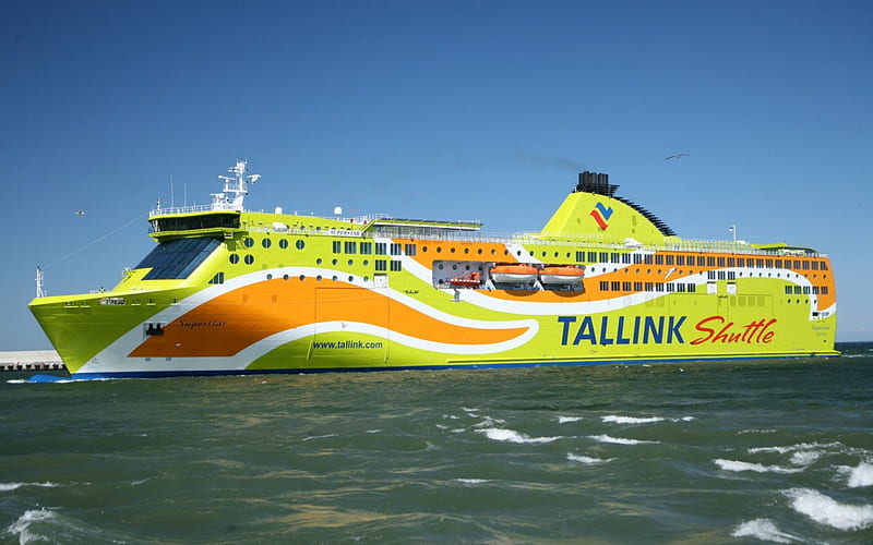 Ferry, colorful, boat, ship, HD wallpaper