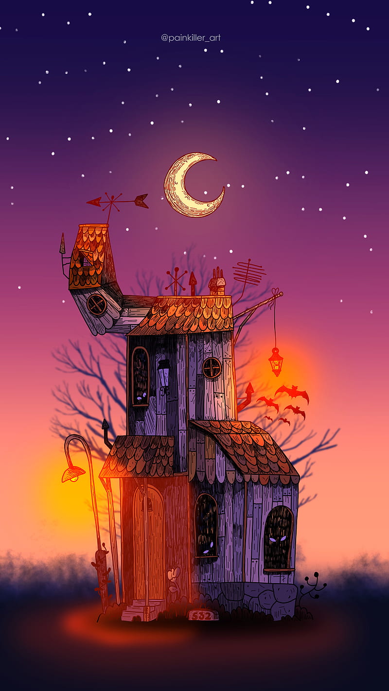 MONSTER HOUSE, darkness, fear, halloween, horror, limbo, moon, nightmare, HD phone wallpaper