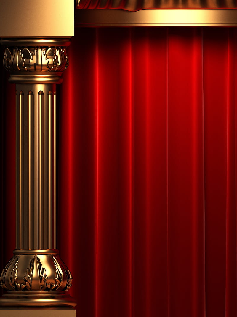 Curtain, red, HD phone wallpaper