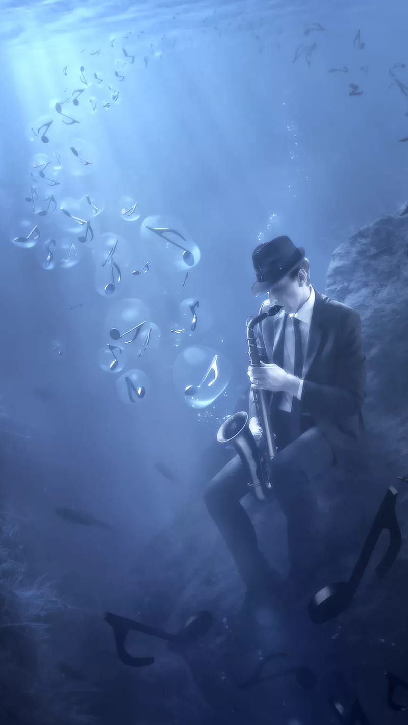 Fantasy, male, music, playing, saxophone, HD phone wallpaper