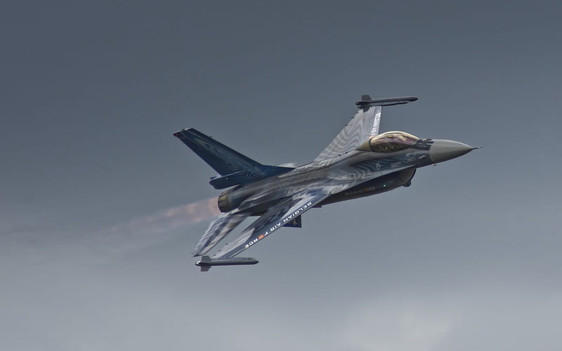 belgian air force F-16, military, paint job, plane, fighter, HD wallpaper