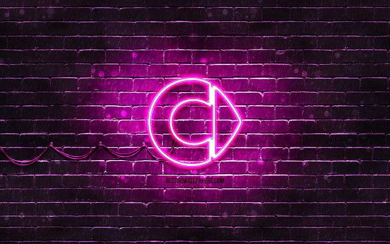 Smart purple logo purple brickwall, Smart logo, cars brands, Smart neon logo, Smart, HD wallpaper