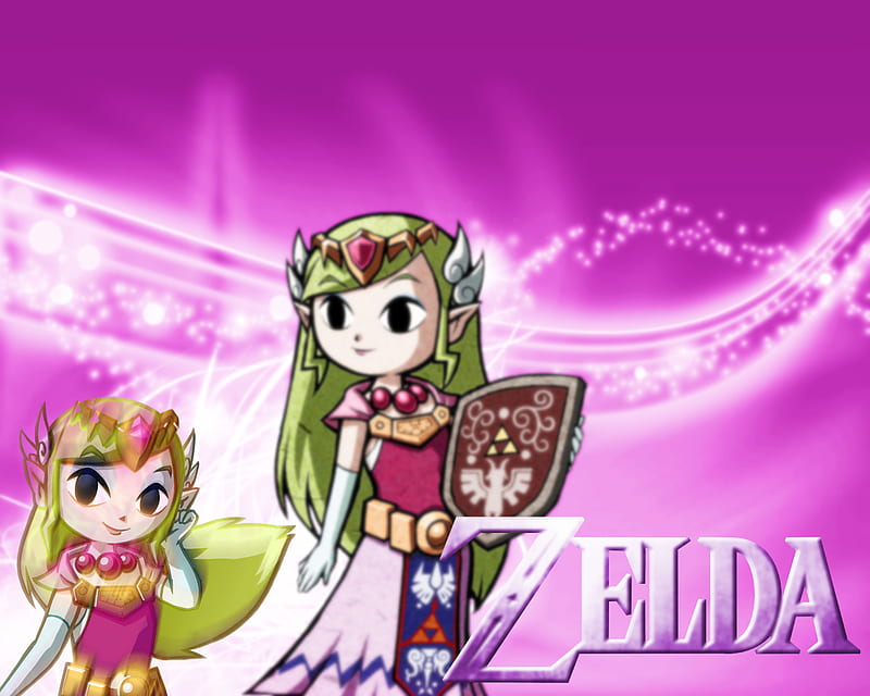 Toon Zelda, princess zelda, pink, toon, zelda, HD wallpaper